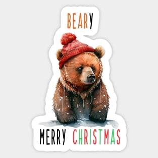 Beary Merry Christmas Sticker